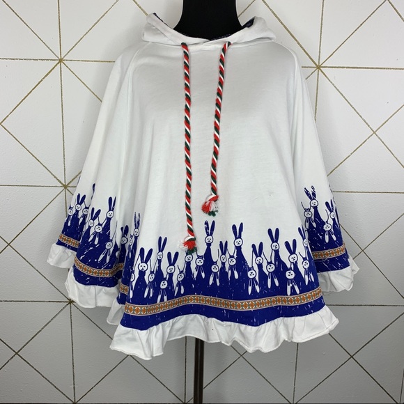 Yue Ran Japanese Kawaii Rabbit Ear Hooded Loose Poncho